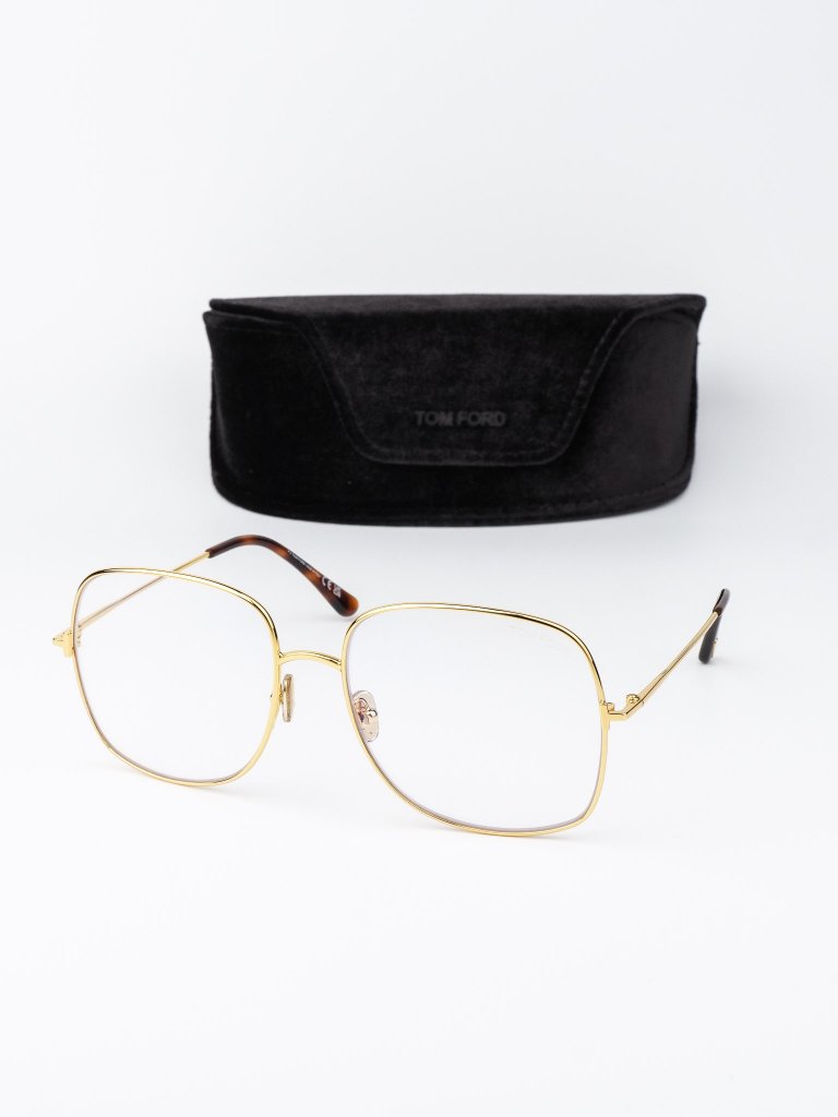 Tom Ford Women Eyeglasses Gold Square Ft6048-B 030 New Authentic